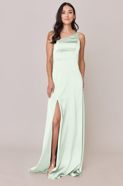 Inez Satin Dress | Made To Order | Pistachio
