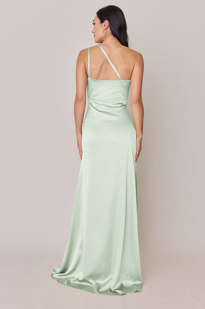 Inez Satin Dress | Made To Order | Pistachio
