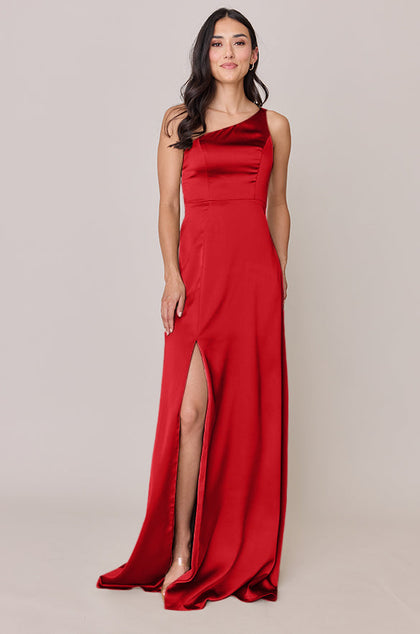 Inez Satin Dress | Made To Order | Poppy Red