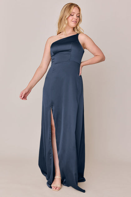 Inez Satin Dress | Made To Order | Romantic Blue