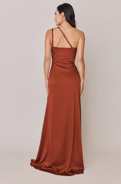 Inez Satin Dress | Made To Order | Rust