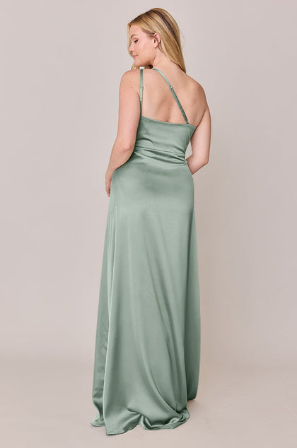 Inez Satin Dress | Made To Order | Sage