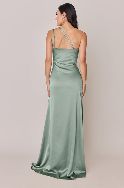 Inez Satin Dress | Made To Order | Sage