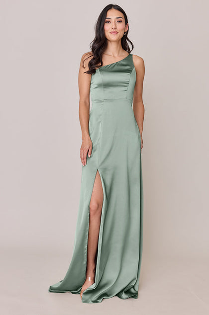 Inez Satin Dress | Made To Order | Sage