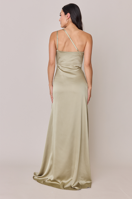 Inez Satin Dress | Made To Order | Silver Sage