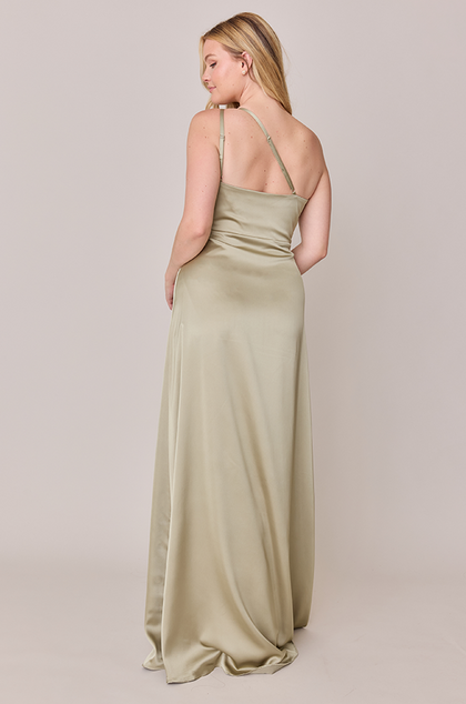 Inez Satin Dress | Made To Order | Silver Sage