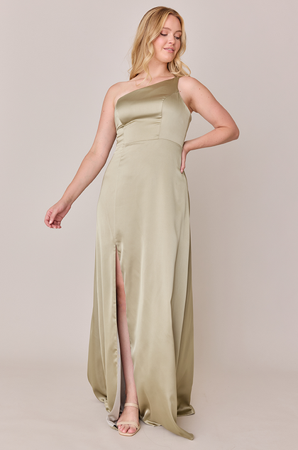 Inez Satin Dress | Made To Order | Silver Sage