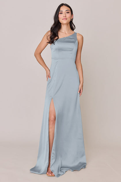Inez Satin Dress | Made To Order | Sky Blue