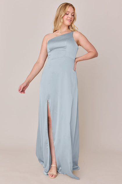 Inez Satin Dress | Made To Order | Sky Blue