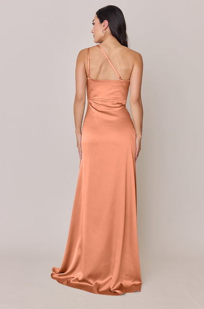 Inez Satin Dress | Made To Order | Tangerine