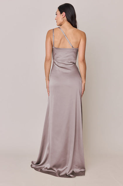 Inez Satin Dress | Made To Order | Taupe