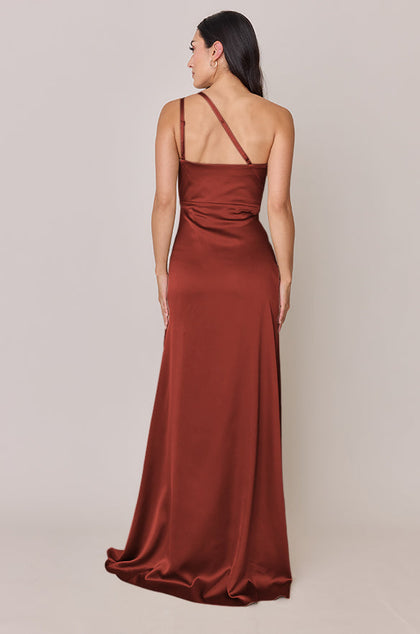 Inez Satin Dress | Made To Order | Terracotta Rust