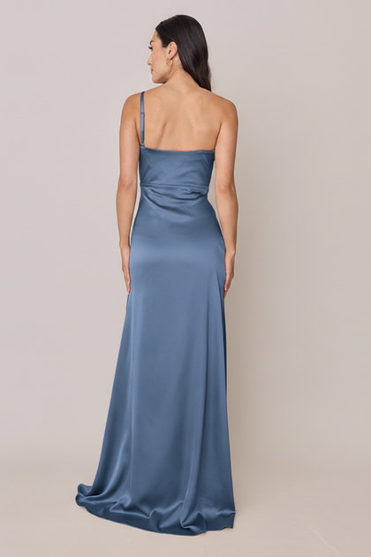 Inez Satin Dress | Made To Order | True Blue