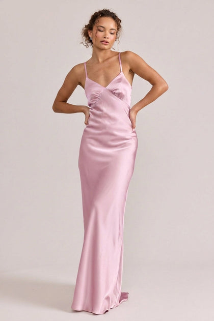 Iris Satin Dress | Baby Pink
