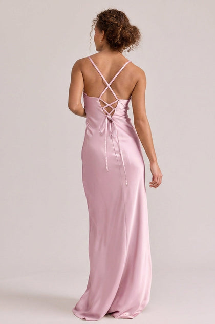 Iris Satin Dress | Baby Pink