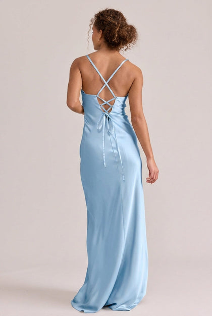 Iris Satin Dress | Light Blue