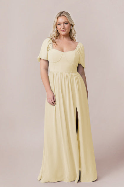 Isabella Chiffon Dress | Made To Order | Yellow