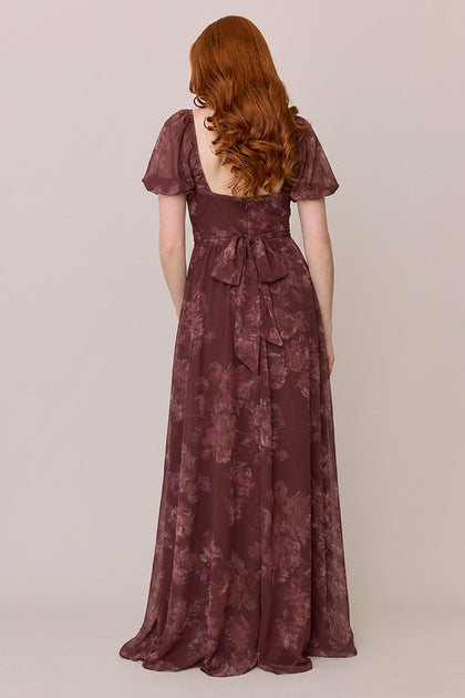 Isabella Chiffon Floral Print Dress | Made To Order | Mahogany Blooms