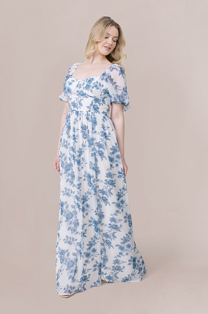 Model: Sydney; Size: 10; Color: Dusty Blue Bouquet