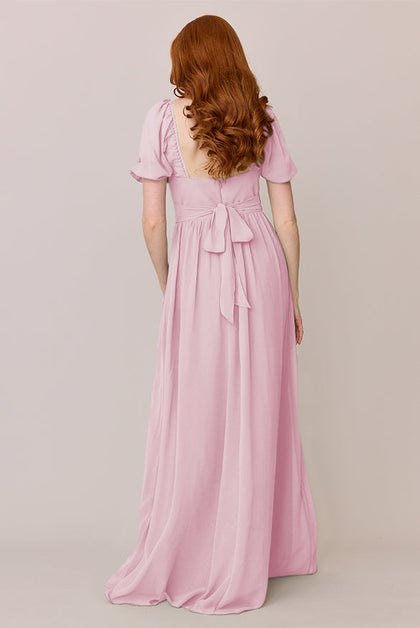 Isabella Chiffon Dress | Made To Order | Blush Pink