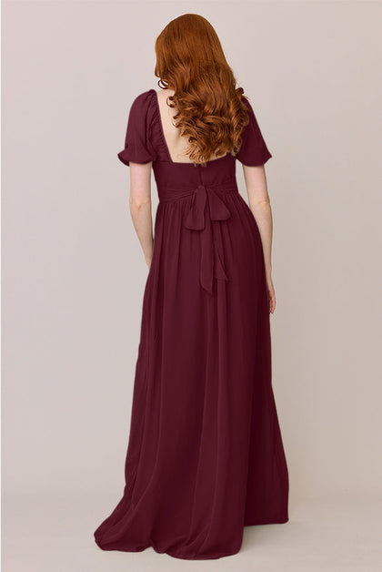 Isabella Chiffon Dress | Made To Order | Cabernet