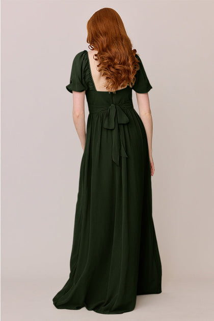 Isabella Chiffon Dress | Made To Order | Deep Olive