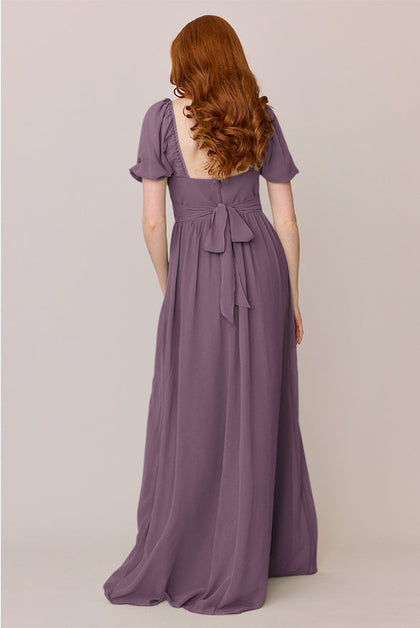 Isabella Chiffon Dress | Made To Order | Dusty Purple