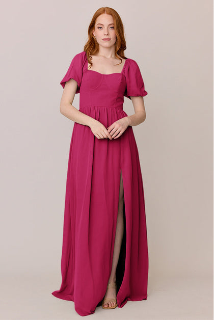 Isabella Chiffon Dress | Made To Order | Hot Pink