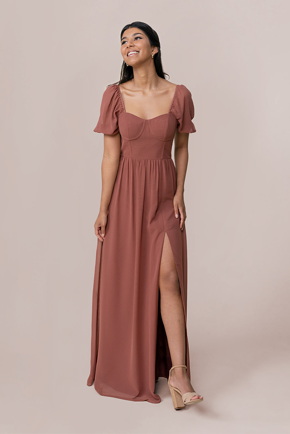 Formal Burnt Orange Long Sleeve Bridesmaid Maxi Dress Powder Sky Bridesmaid Dress At Revelry Isabella Chiffon Formal Burnt Orange Long Sleeve Bridesmaid Maxi Dress Powder Sky Bridesmaid Dress At Revelry Isabella Chiffon