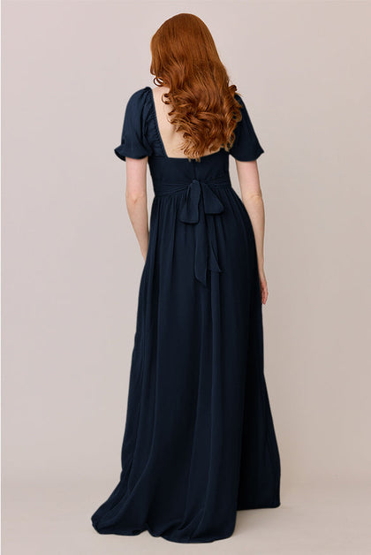 Isabella Chiffon Dress | Made To Order | Navy Blue