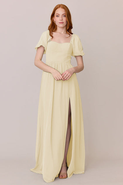 Isabella Chiffon Dress | Made To Order | Yellow