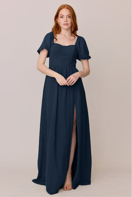Isabella Chiffon Dress | Made To Order | Romantic Blue
