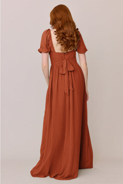 Isabella Chiffon Dress | Made To Order | Rust Orange