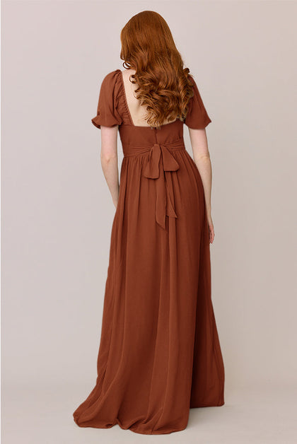Isabella Chiffon Dress | Made To Order | Rust