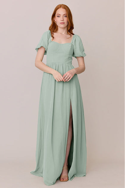 Isabella Chiffon Dress | Made To Order | Sage