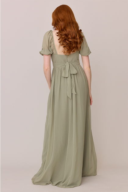 Isabella Chiffon Dress | Made To Order | Silver Sage
