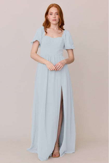 Isabella Chiffon Dress | Made To Order | Sky Blue