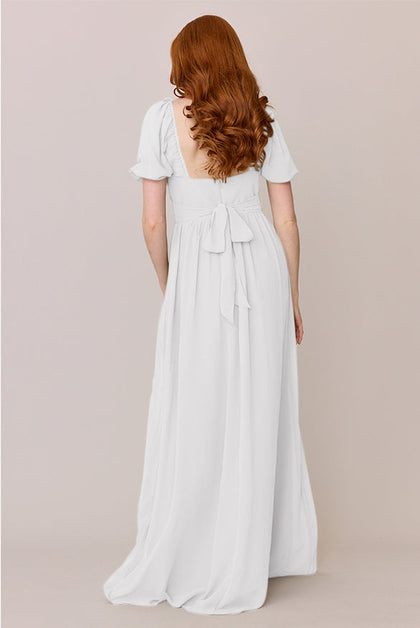 Isabella Chiffon Dress | Made To Order | White Pearl