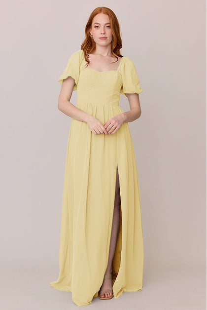 Isabella Chiffon Dress | Made To Order | Yellow