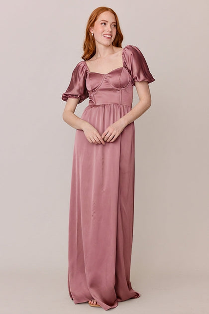 Isabella Satin Dress | Made To Order | Raspberry
