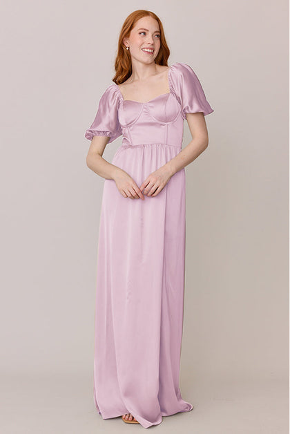 Isabella Satin Dress | Made To Order | Baby Pink