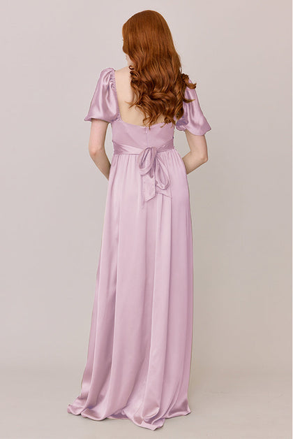 Isabella Satin Dress | Made To Order | Baby Pink