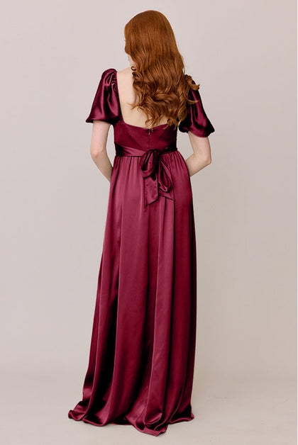 Isabella Satin Dress | Made To Order | Berry