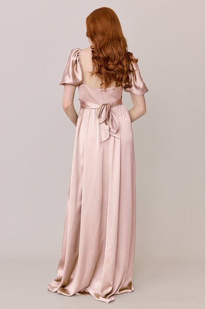 Isabella Satin Dress | Made To Order | Blush