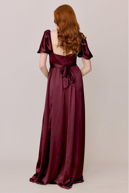 Isabella Satin Dress | Made To Order | Cabernet