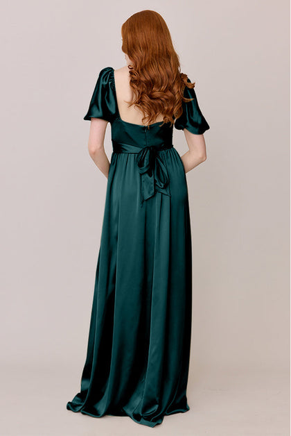 Isabella Satin Dress | Made To Order | Classic Emerald