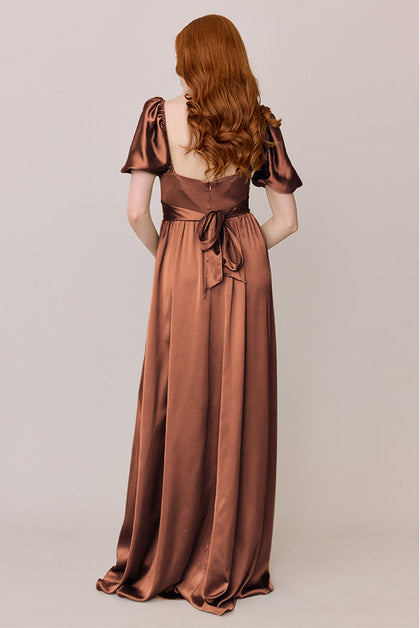 Isabella Satin Dress | Made To Order | Copper