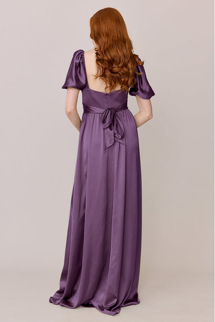 Isabella Satin Dress | Made To Order | Dusty Plum