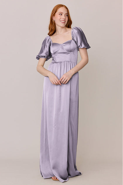 Isabella Satin Dress | Made To Order | Light Lavender