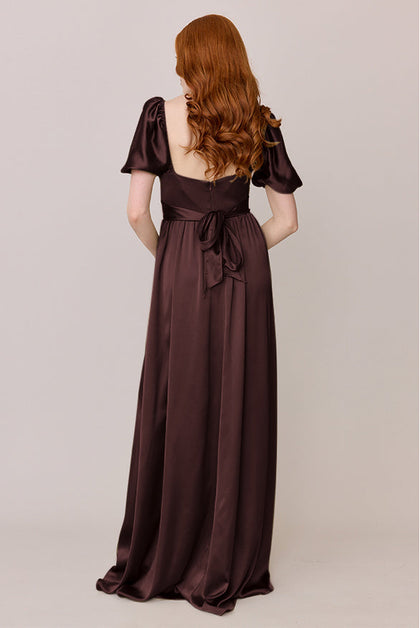 Isabella Satin Dress | Made To Order | Mahogany